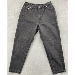 VINTAGE LEVIS 550 RELAXED FIT BLACK JEANS WOMENS 14 Pet M